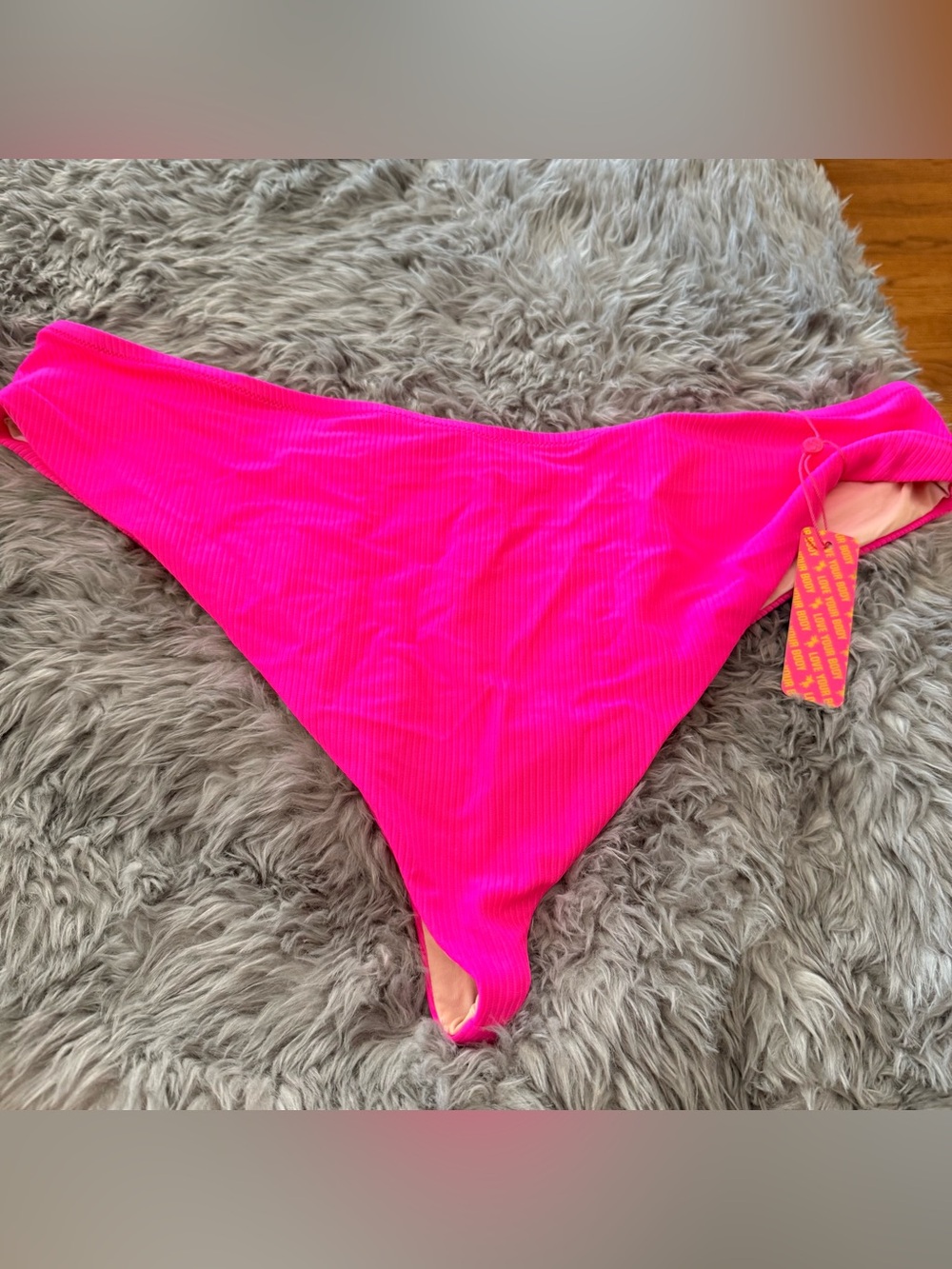 Curvy Beach barbiecore pink ribbed cheeky bottom 3x
